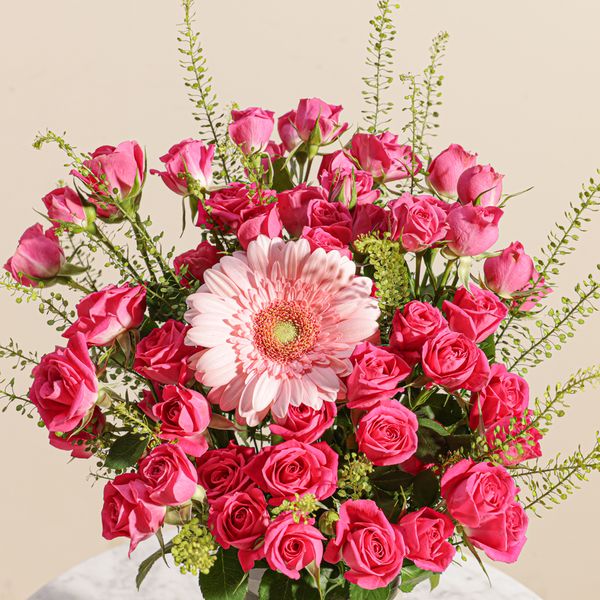 فازة زهور الإشراقة الوردية - Image 4