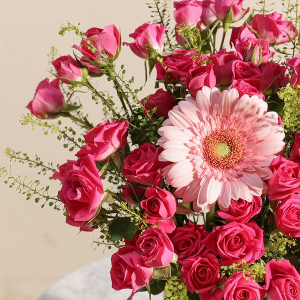 فازة زهور الإشراقة الوردية - Image 5